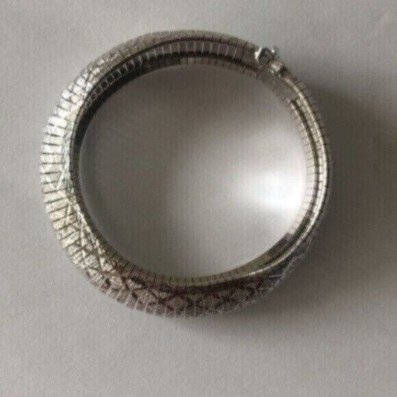 JCM Sterling Silver 925 Unique Bracelet Italy Laser Cut Bangle Statement 7.5” - Picture 16 of 16